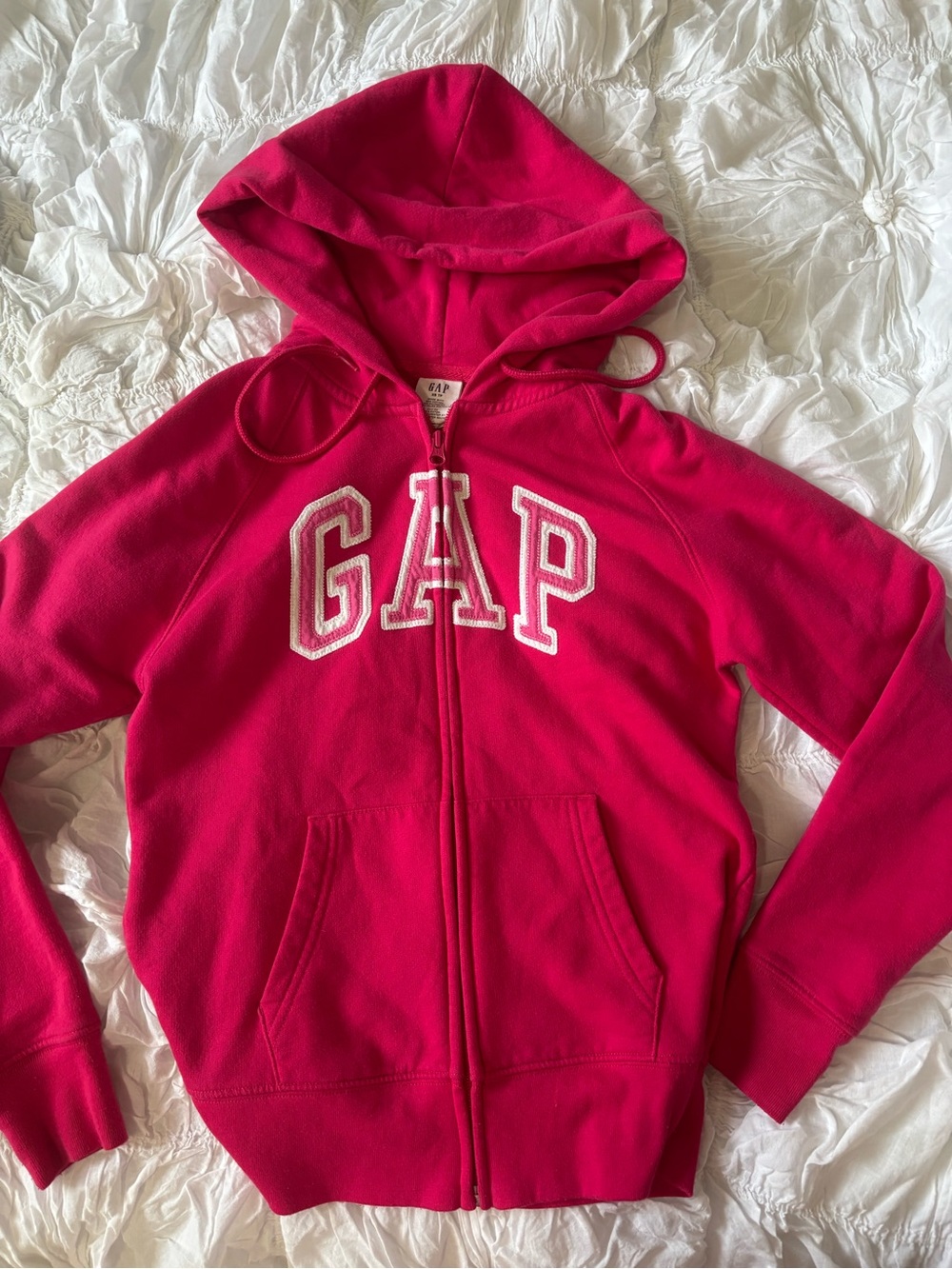 GAP Hot Pink Fleece Zip Hoodie with Logo
